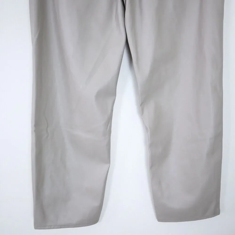 Madewell Size 32 The Perfect Vintage Faux Leather Straight Leg Pants Linen Cream - Picture 9 of 10